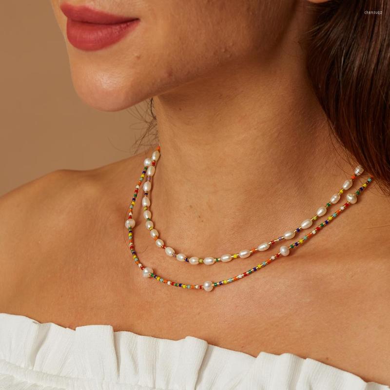 

Choker ZMZY Boho Pearl Necklace For Female With Miyuki Seed Beads Handmade Beaded Wholesale Friends Birthday Gift Streetwear