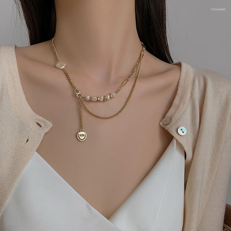 

Choker Fashion Pearl Multi Layered Chain Necklace For Women Girl Exquisite Gold Color Pendant Party Jewelry Accessories Gift
