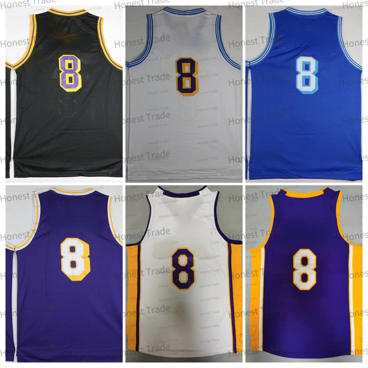 

Retro Basketball Jersey NO.8 B Purple Yellow White Mens Basketball Jerseys Mesh Vintage Stitched M&N 1996-97 1998, Men jersey