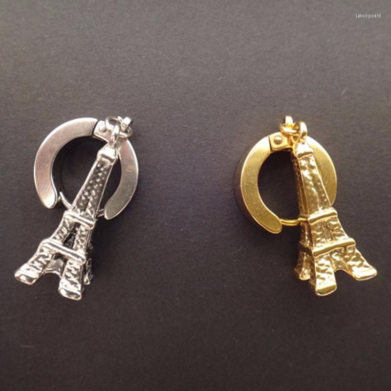 

Hoop Earrings Fashion Dangle Eiffel Towel Pendant Woman Cool Rock Earring 1 Pair