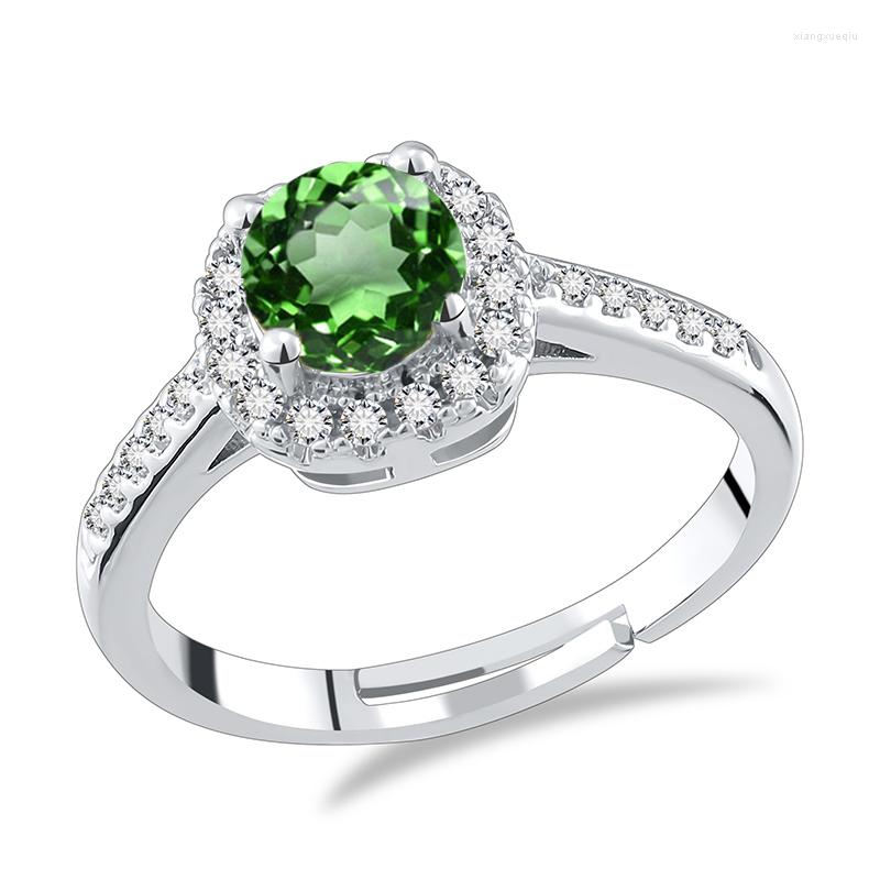 

Wedding Rings ZOSHI Green Zircon Engagement For Women Silver Plated Bands Party Jewelry Gifts Luxury Crystal Finger