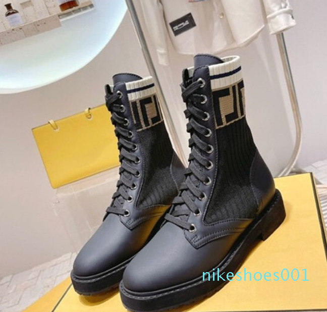

2022 Boots Low Heel Round Head Lace up Fashion Motorcycle Boot Size 35-40, Black b