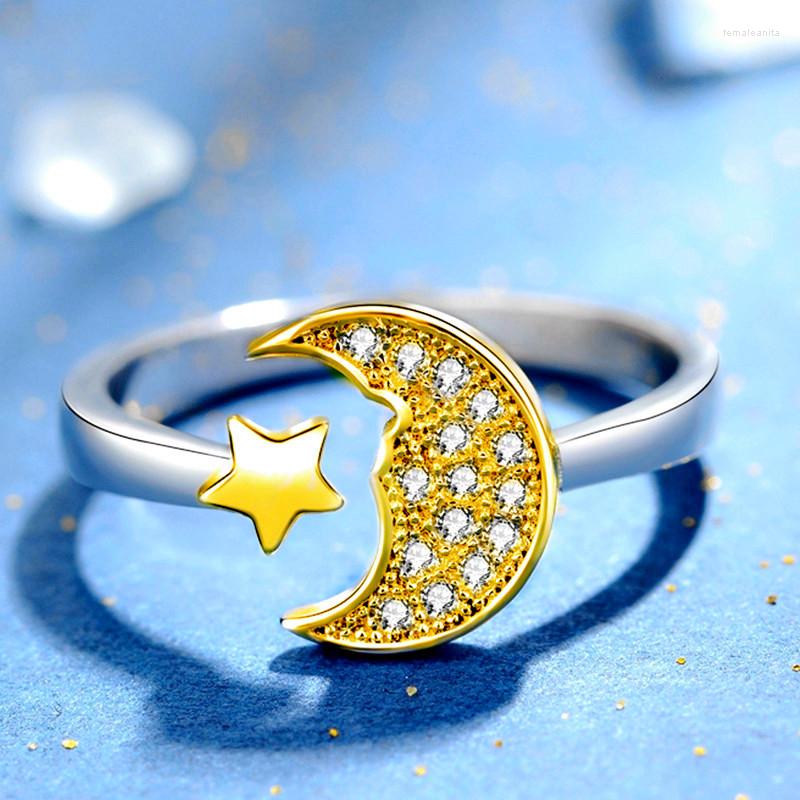 

Wedding Rings Charm Moon Star Finger Ring For Women Men Vintage Boho Knuckle Party Punk Jewelry Girls Gift