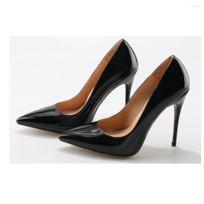 

Dress Shoes Black Patent Leather Stiletto Heels Woman Pointed Toe 12cm High Heel Pumps Slip-on Party Office, Picture shown