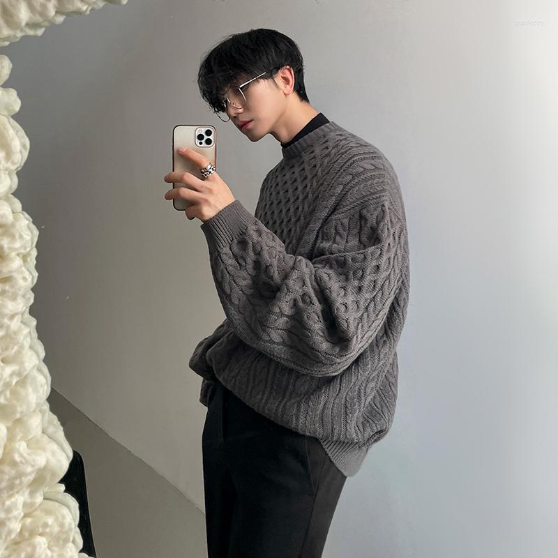 

Men's Sweaters Cable Knit Sweater Men Spring Autumn Tops Casual Clothes Crewneck Cardigan Pullover Sweaer Knitted Shirts D182, Gray