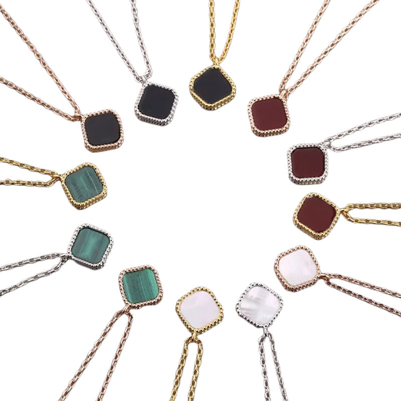 

15mm Fashion Classic Clover Necklaces Pendants Stainless Steel Plated 18K for Women&Girl Valentine's Mother's Day Engagement Jewelry-Gift