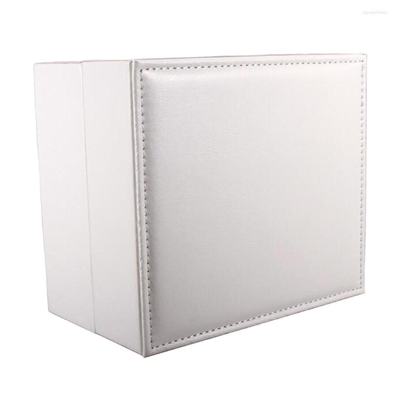 

Watch Boxes White PU Leather Wrist Box Jewelry Display Storage Packaging Case