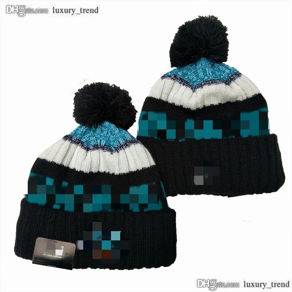 

SAN JOSE''SHARKS''Bobble Hats Baseball Ball Caps 2019-23 Fashion Designer Bucket Hat Chunky Knit Faux Pom Beanie''NHL Christmas hat