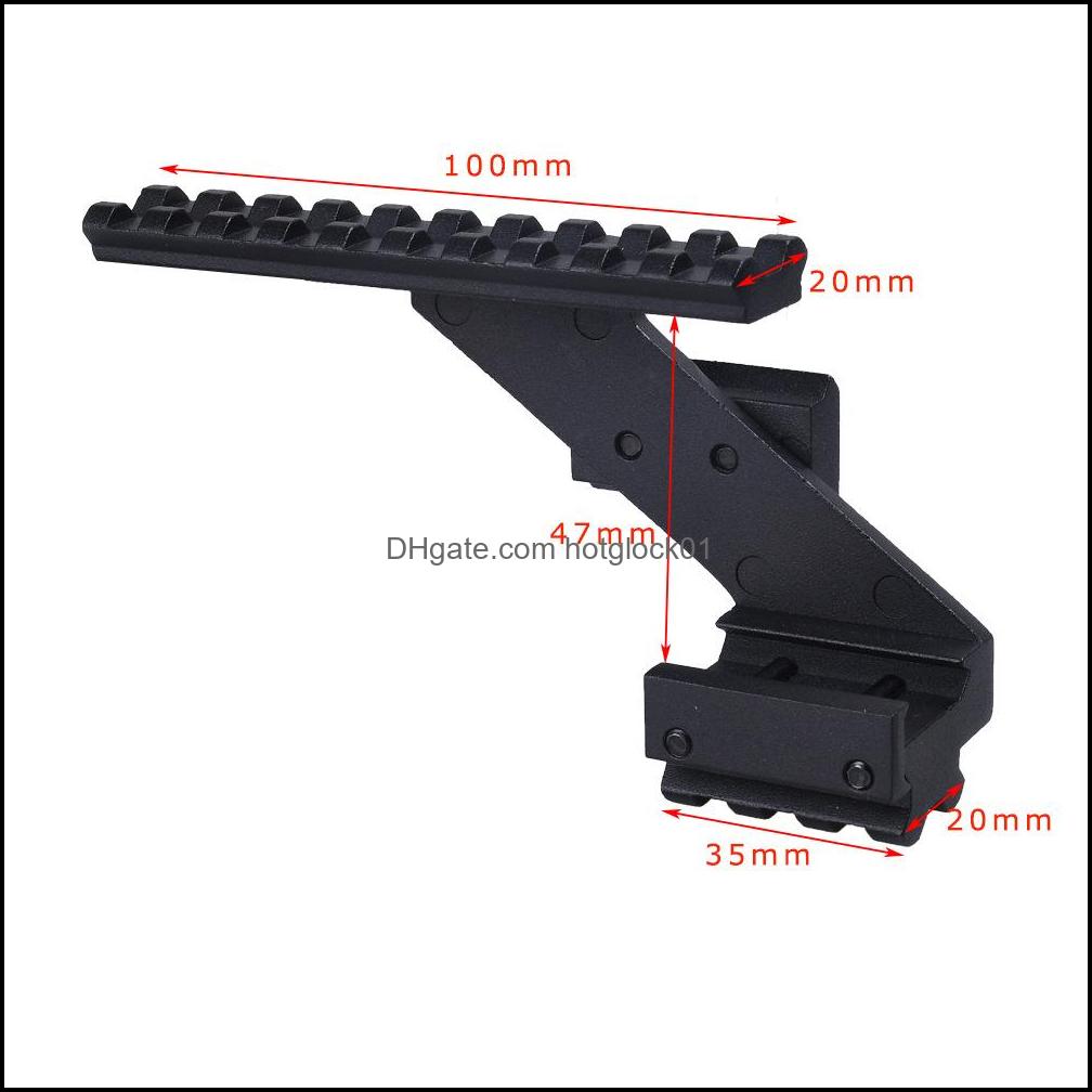

Others Tactical Accessories Pistol Scope Rail Mount Metal Bracket Weaver Picatinny Top Bottom Sight For Glock Riflesight Accessories Otumz, Bk