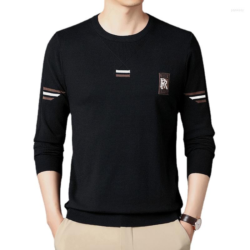 

Men's Sweaters Autumn Men's Fashion Casual Long Sleeve Knit Slim Sweater Pullover Jacquard Comfortable Warm Tops, Black