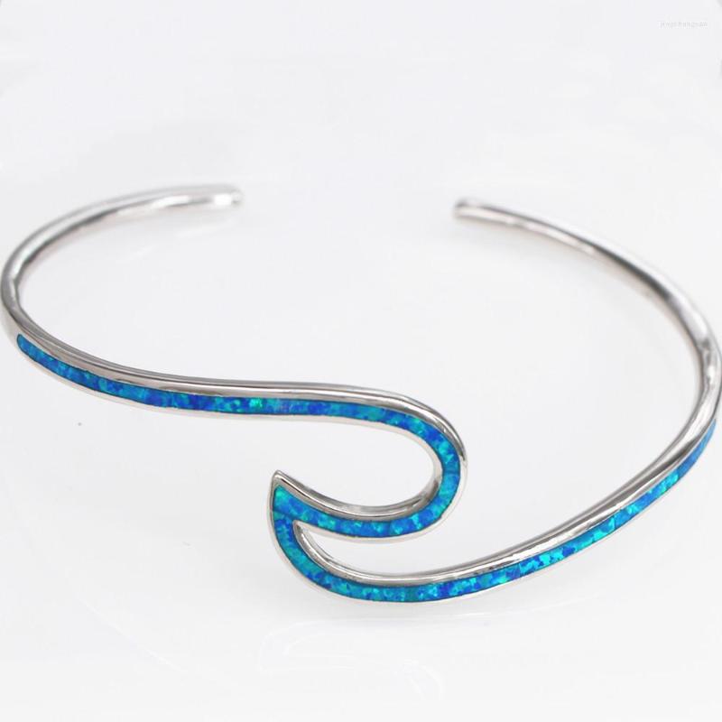 

Bangle JLB-006 Women's Bracelets Multi-color Fire Opal Wavy Bangles Fine Jewelry Gift