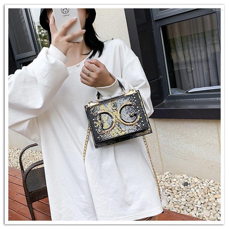 

Bag Luxury Handbag Women Fashion Messenger Line Snake Pattern Letter Versatile One Shoulder, Black
