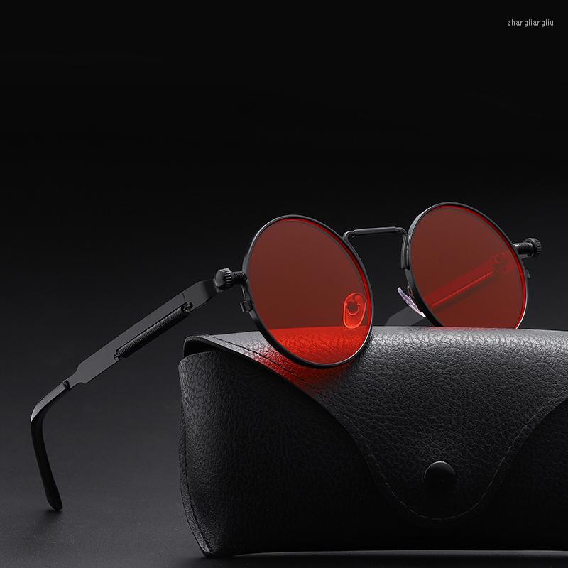 

Sunglasses Classic Punk Women Anti-reflective Mirror Round Metal Sun Glasses Vintage Men Spring Uv400Sunglasses