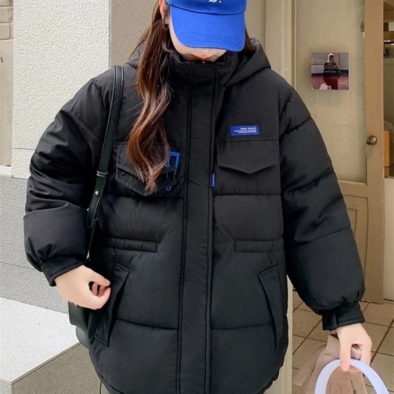 

Womens Down Parkas Winter Jacket Women Warm Thick Down Cotton Parka Mujer Casual Slim Black Overcoat Hooded Winter Coat Female Clothing 221010