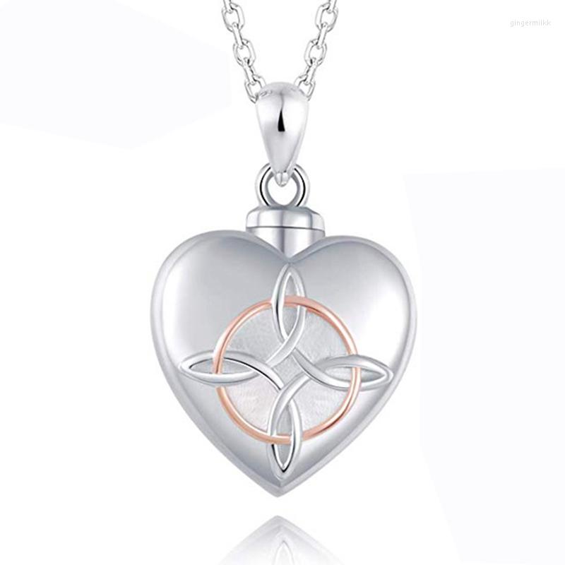 

Pendant Necklaces Heart-Shaped Knot Urn Necklace For Ashes Cremation Memorial Jewelry
