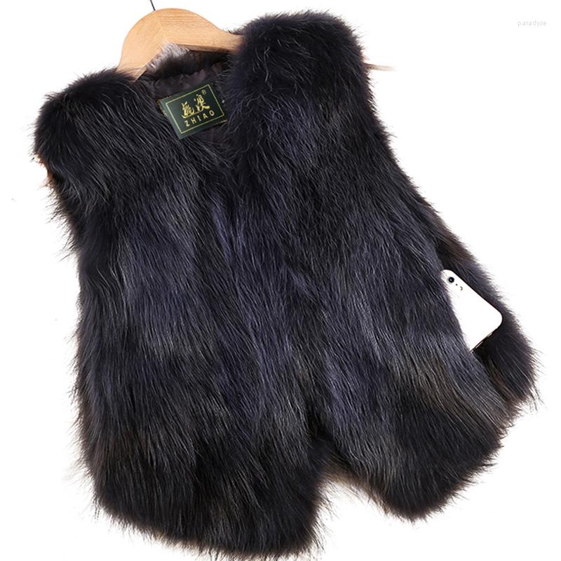 

Women' Vests 2022 Sleeveless Vest Real Fur Gilvet Natural Women Trend Fashion Factory Wholesale Retail Waistcoat, Black