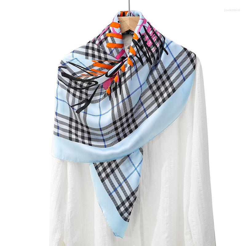 

Scarves Silk Printing Simulation Satin Contrast Scarf Summer Hanfu Accessories Fairy