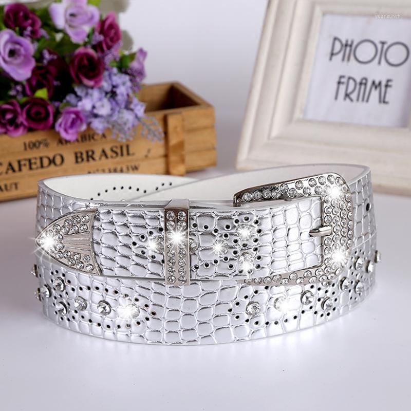 

Belts PU Belt Female Fashion Waist Bling For Women White Black Gray Silver Blue Leopard Brown Yellow Red Orange Color