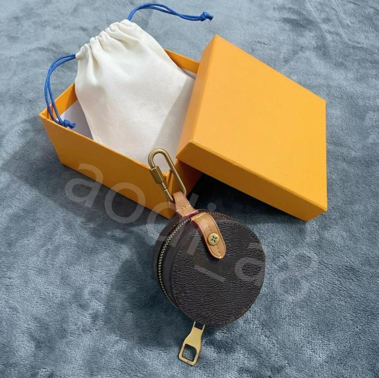 

Top Designer Keychain Wallets Luxury Men Women lovers Keyring Purse Car key Pendant Accessories Charm Brown Flower Mini coin purse Keychains Bag