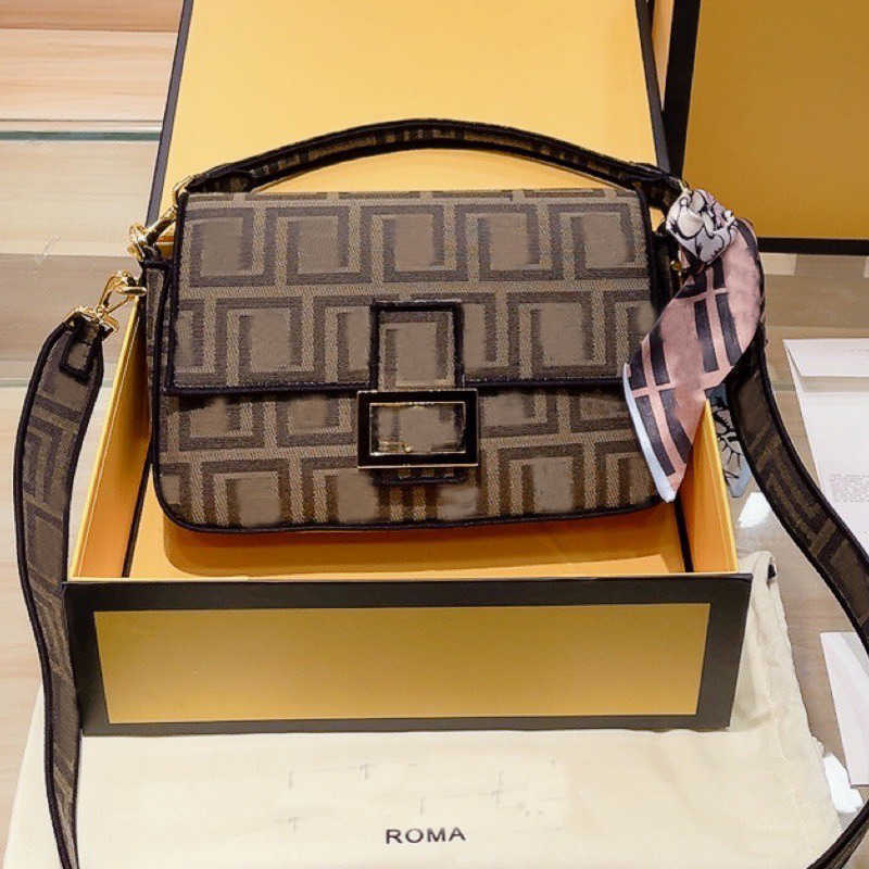 

Canvas Baguette Bag Vintage Handbag Purse Fashion Letter Crossbody Bags Lady Totes Metal Hasp Removable Shoulder Strap Women Wallet NJ5U, No bag