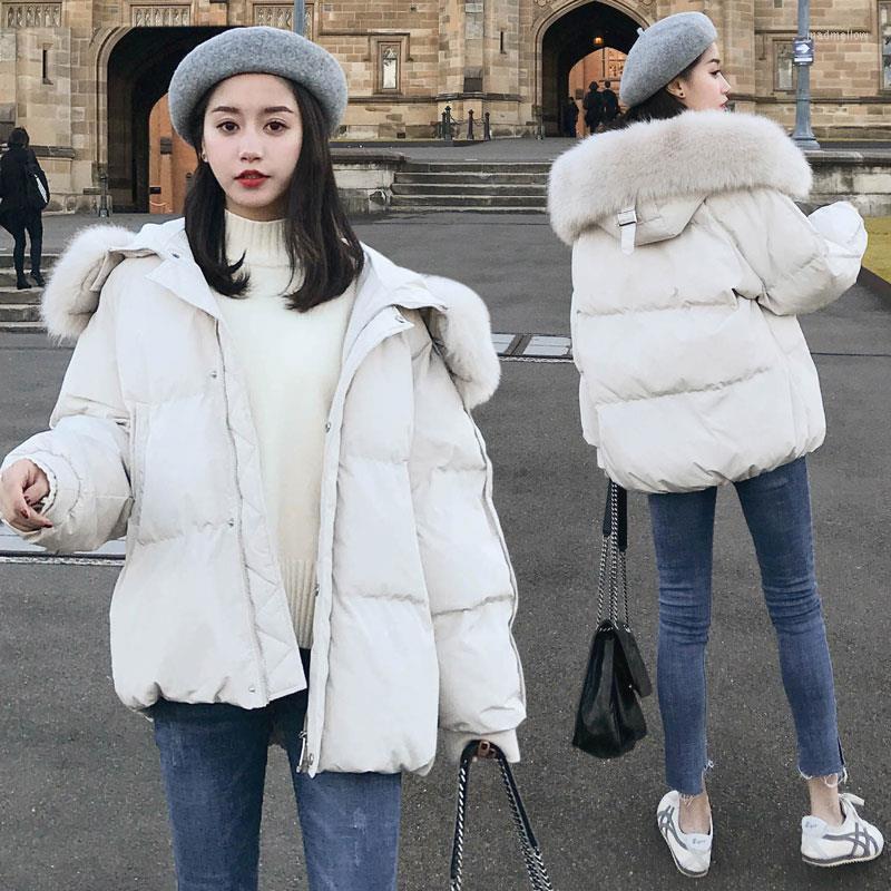 

Women' Trench Coats Winter Cropped Woman Parkas Coat Pink Cotton Padded Faux Fur Hood And Jackets Women Thick Warm Plus Size Ladies, Blue