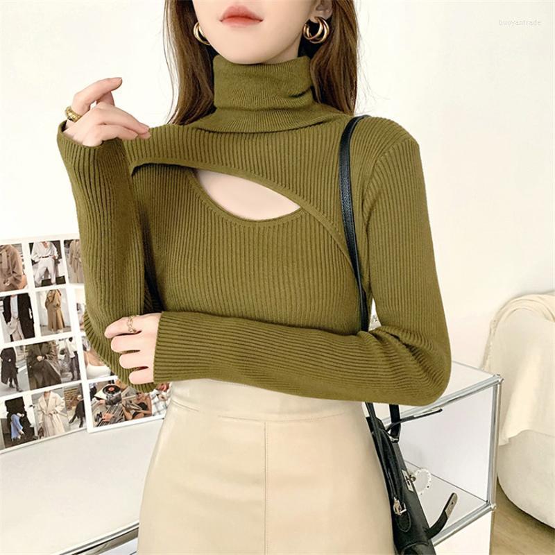 

Women's Sweaters Women's Korean Clothes Autumn Winter Warm Turtleneck Sweater Fashion Jumper Women Designer Pullover Knitwear Pull, Black