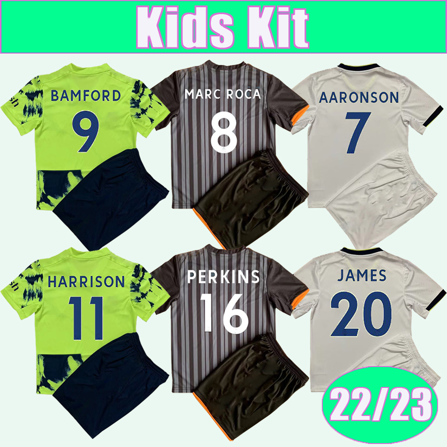 22 23 ADAMS JAMES Kids kit Soccer Jerseys BAMFORD HARRISON LLORENTE R. RODRIGO M. SINISTERRA SUMMERVILLE COOPER Home Away 3rd Football Shirts Uni
