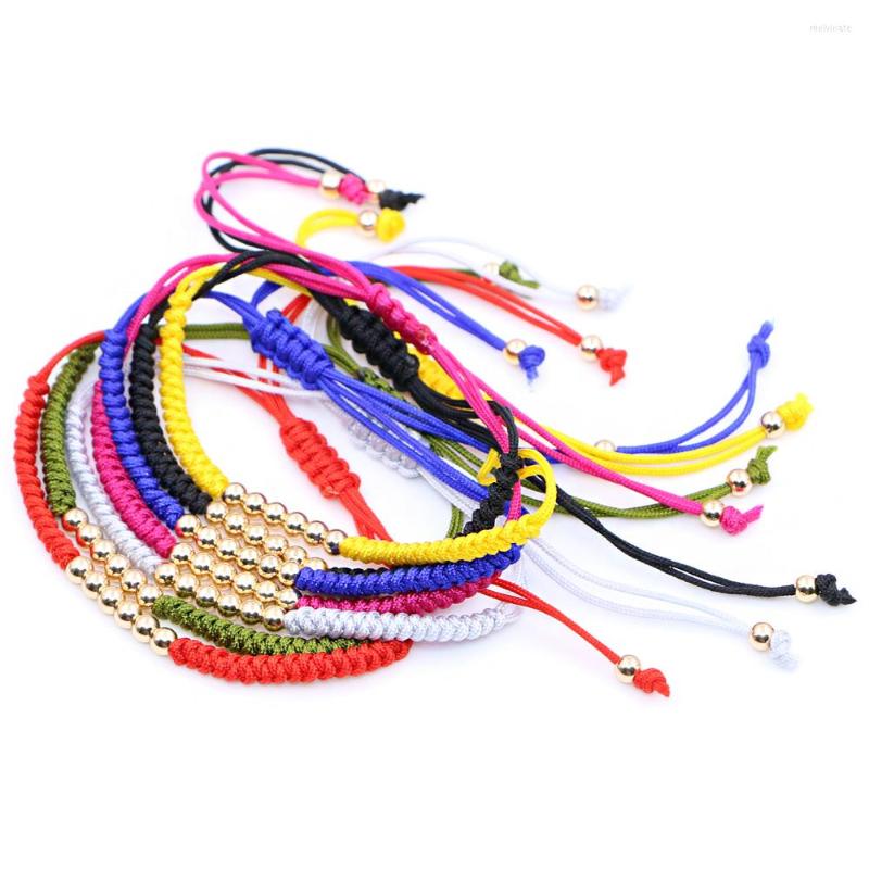 

Charm Bracelets Male Gold Round Bead Handmade Macrame Gift Men Braiding Beads Rope Braided