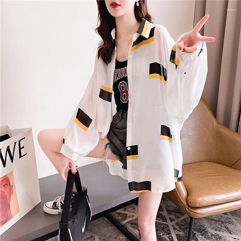 

Women's Trench Coats Sunscreen Women's Thin Summer Jackets Net Red Mid-Length Windbreaker Shirt Female Loose Coat All-Match Top Outwear, Black