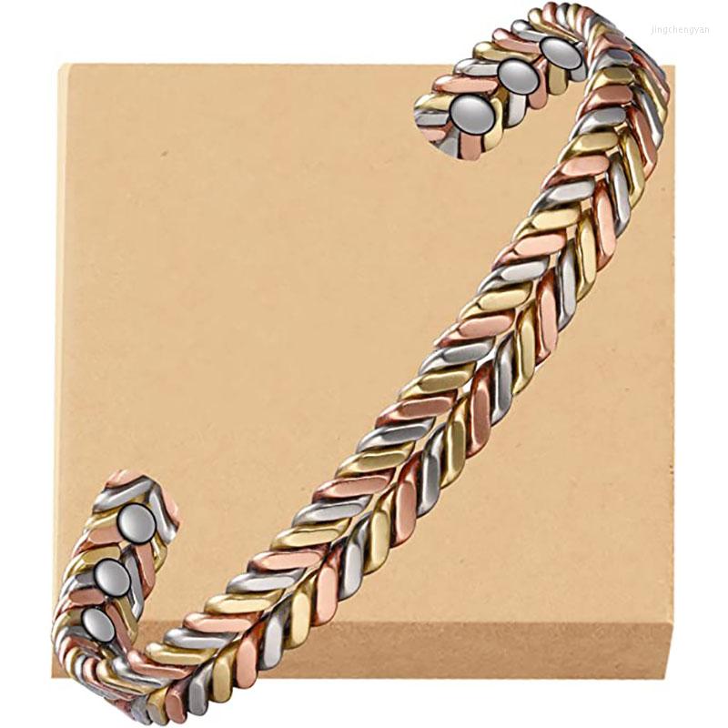 

Bangle Lymphatic Drainage Therapeutic Copper Magnetic Bracelets Lymph Detox Braided Bracelet For Arthritis Pain Relief Women