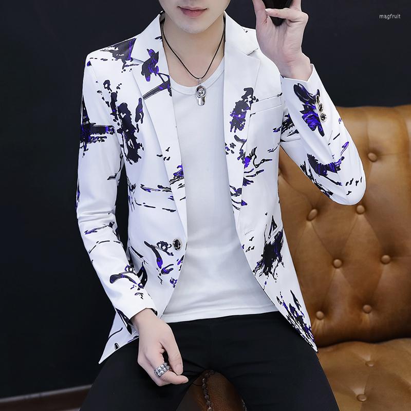 

Men's Suits Men Blazer 2022 Arrival Spring And Autumn Male Leisure Suit Handsome Slim Outerwear Single Button Casual Korean Style X06, Burgundy