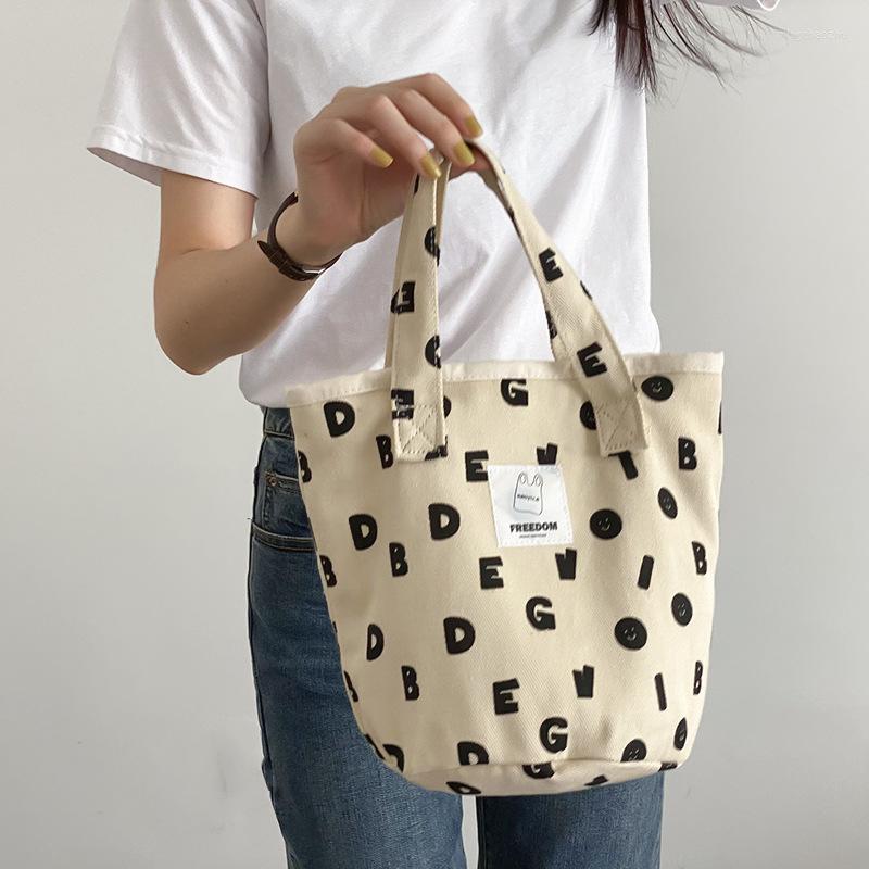 

Evening Bags Women'S Small Bucket Shoulder Bag Eco Canvas Female Girls Lunch Bento Retro Ladies Mini Purse Handbags 2022, Beige