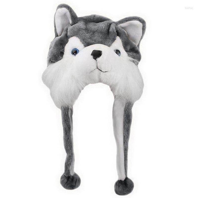 

Berets Adult Kids Winter Cute Plush Animal Character Beanie Hat With Pom Ends Funny Stuffed Toy Earflap Cap Cosplay Costume