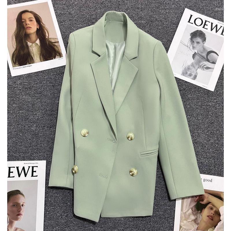 

Women's Suits Korean Fashion Double Breasted Blazer Women Casual Elegant Long Sleeve Jacket 2022 Autumn, Black
