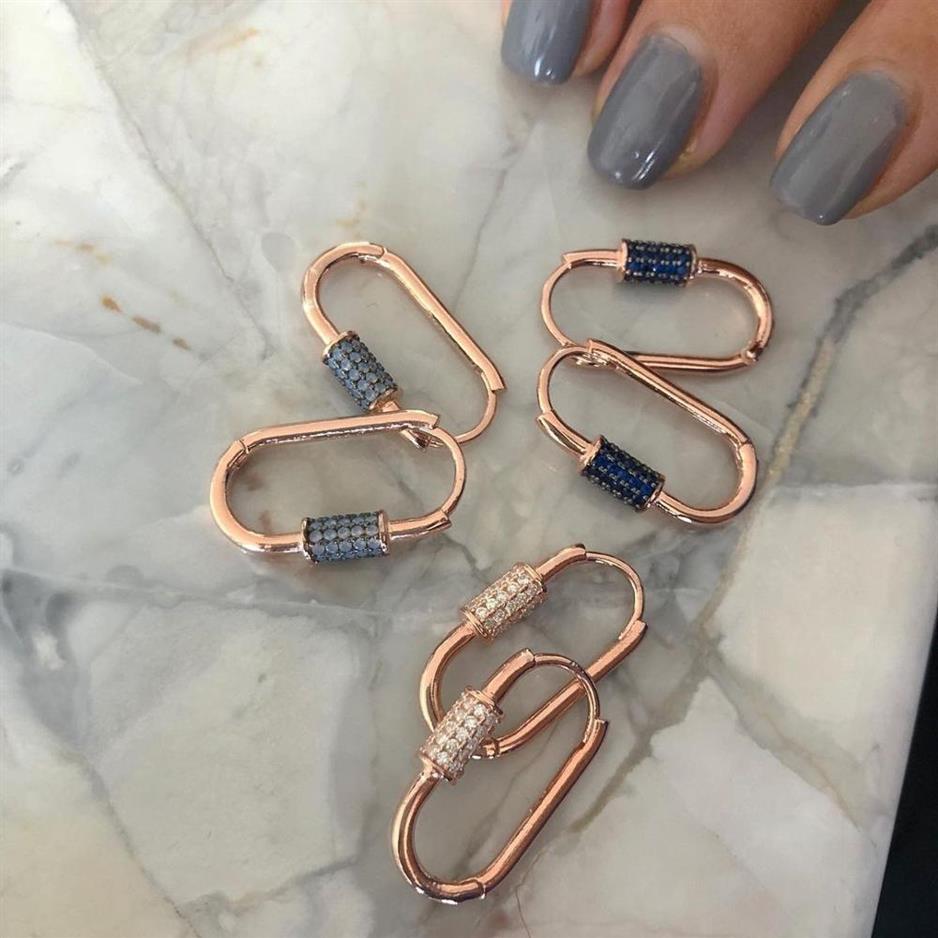 

2021 New Design Fashion Classic Colorful Bling CZ White Green Red Blue Geometric Women Girl Charm Rectangle Hoop Earring Jewelry241m