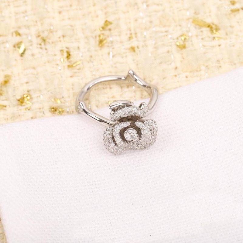 

Cluster Rings 2022 Trend Original 925 Sterling Silver Classical Rose Ring Women High Quality Fashion Fancy Bijoux