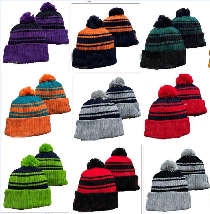 New hot seller Sideline Beanies Hats American Football 32 teams Sports winter side line knit caps Beanie Knitted Hats Globle shipped