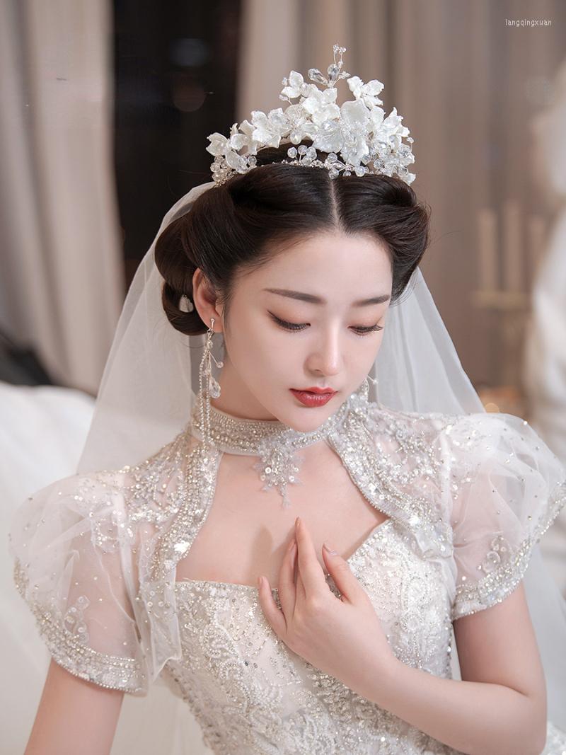 

Headpieces Fashion Handmade Beaded Flower Crown Bride Tiaras Y Tocados Novias Hair Accessories Wedding Headpiece