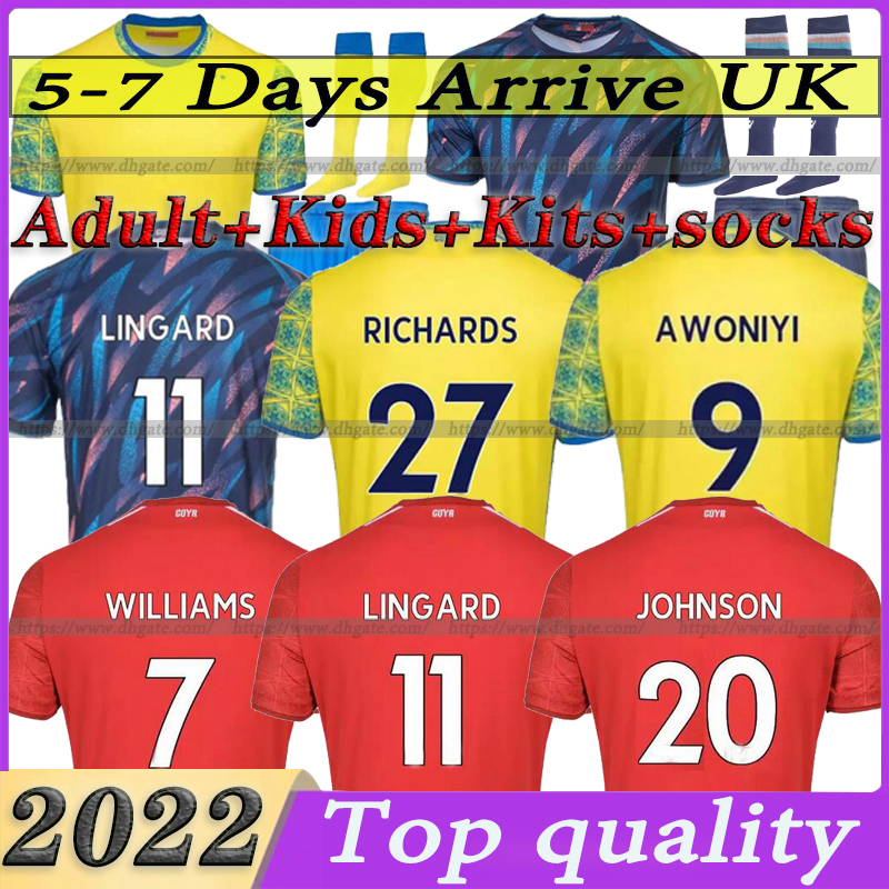 

22 23 Nottingham Forests Soccer Jerseys Johnson GIBBS-WHITE Niakhate Surridge Maillot Foot Forest Awoniy Freuler MIGHTEN Williams Football Shirt Man kids, 22/23 fans version away
