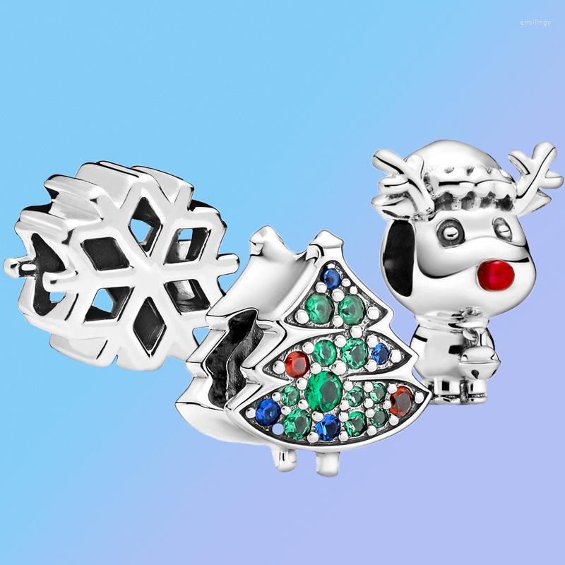

Beads 2022 High Quality Est S925 Sterling Silver Niche Original Merry Christmas Small Ornament Set Warm And Cute Ornaments