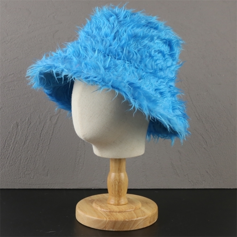 

Wide Brim Hats Bucket Winter Faux Fur Men Solid Thickened Soft Warm Fluffy Panama teddy Cap Outdoor Fashion oversized Women Fisherman 221010, Purple