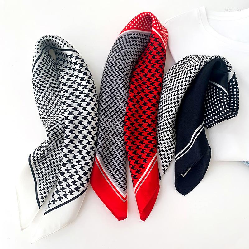 

Scarves Elegant Handkerchief Pure Silk Neck Scarf Women Small Bandana Head Hair 53CM Fashion Headband Hijab Scarfs 2022