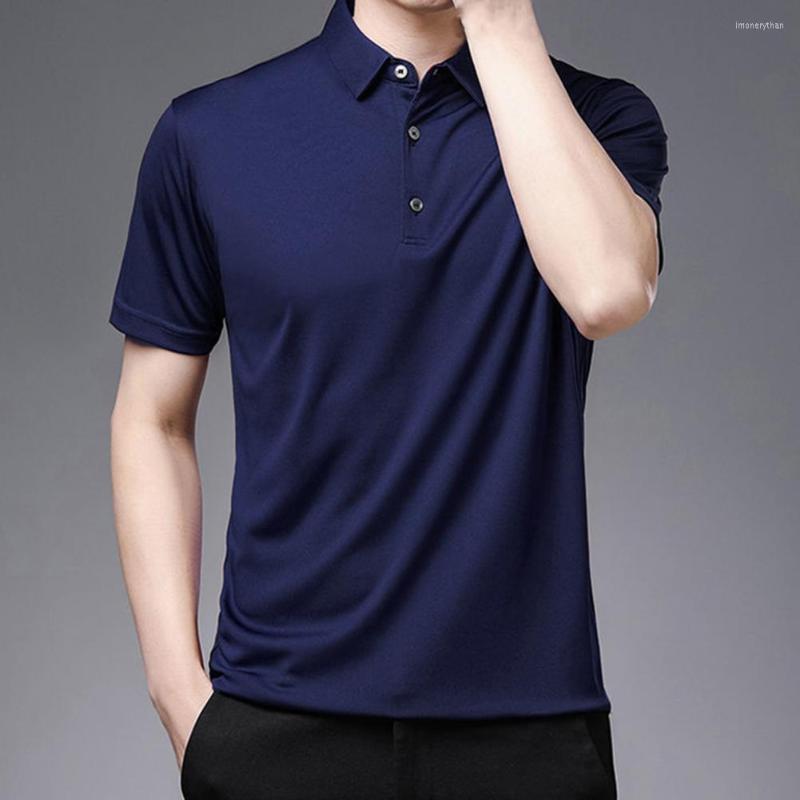 

Men's Polos Stylish Summer Shirt Turndown Collar Top Solid Color Lapel Men, Grey