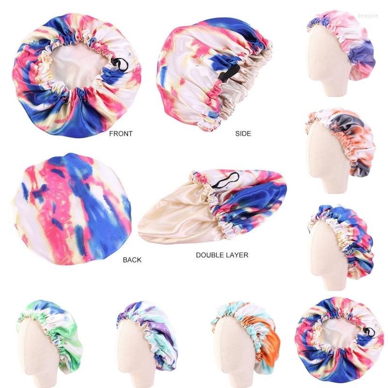 

Hats Children's Headwear Accessories Multicolor Night Caps Girls Color Double Layer Sleeping Elastic Band Cap, Color1