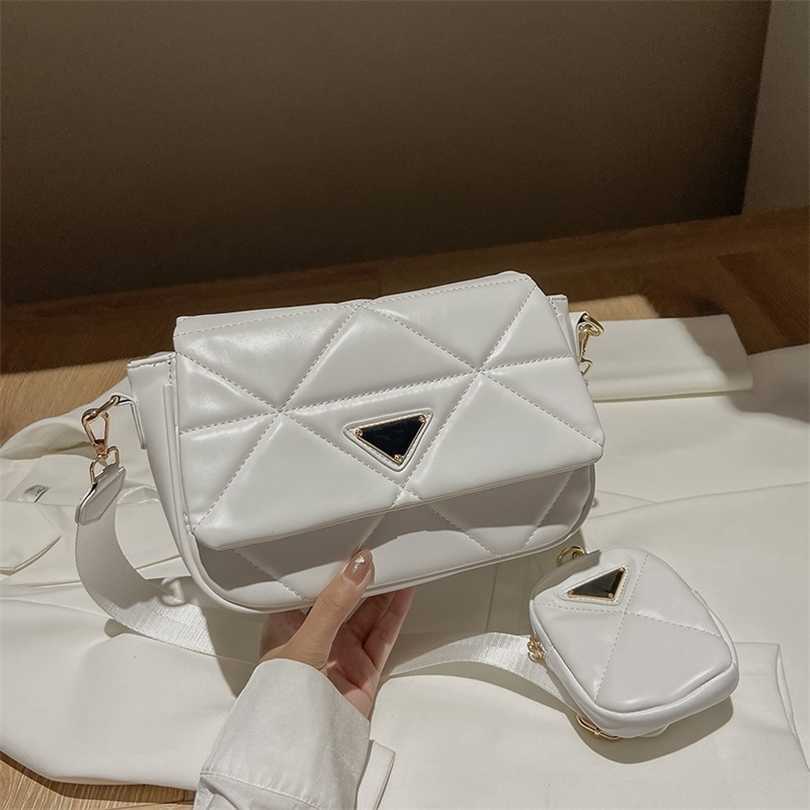 

Factory Store Online Shoulder Bags women's bags can be customized and mixed batches simple rhombic lattice strap three in female steamed stuffed bun mother, White