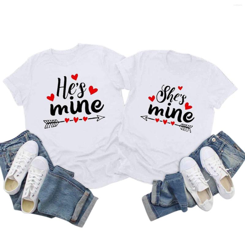 

Women' Hoodies Printing Blouse Sleeve Neck Couple Tops Casual Women Tunic Valentine' Short Tee Day Round Shirts Shirt, Black