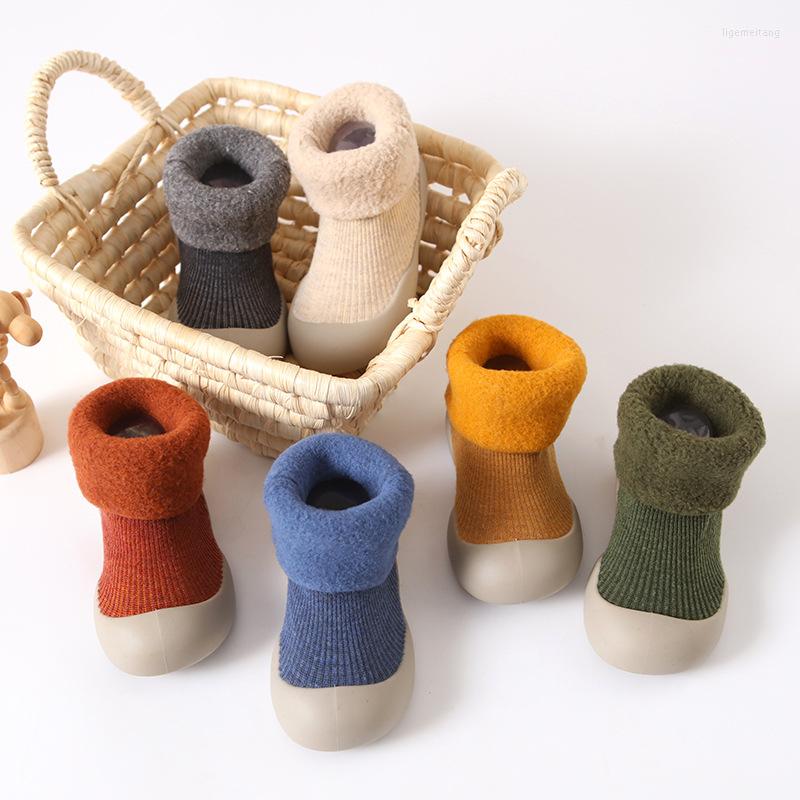 

First Walkers Winter Warm Baby Shoes Candy Colors Thicken Toddler Kids Soft Rubber Sole Shoe Anti-Slip Boots, Blue