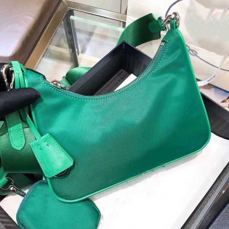 

designer Pra bags hobo armpit three in one chain medieval female kendou ame nylon one crossbody shoulder bag French tick, Green