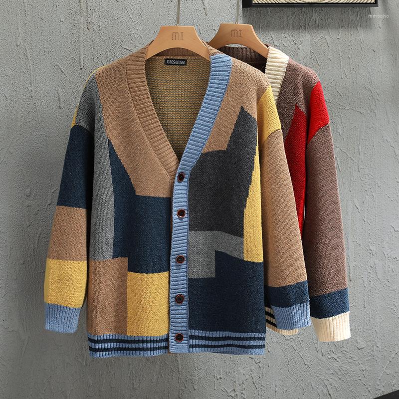 

Men's Sweaters For 2022 Men's Patchwork Long Sleeves Autumn Winter Cardigan Knitted OverSize 5XL 6XL 7XL Clothes, Ks06 2