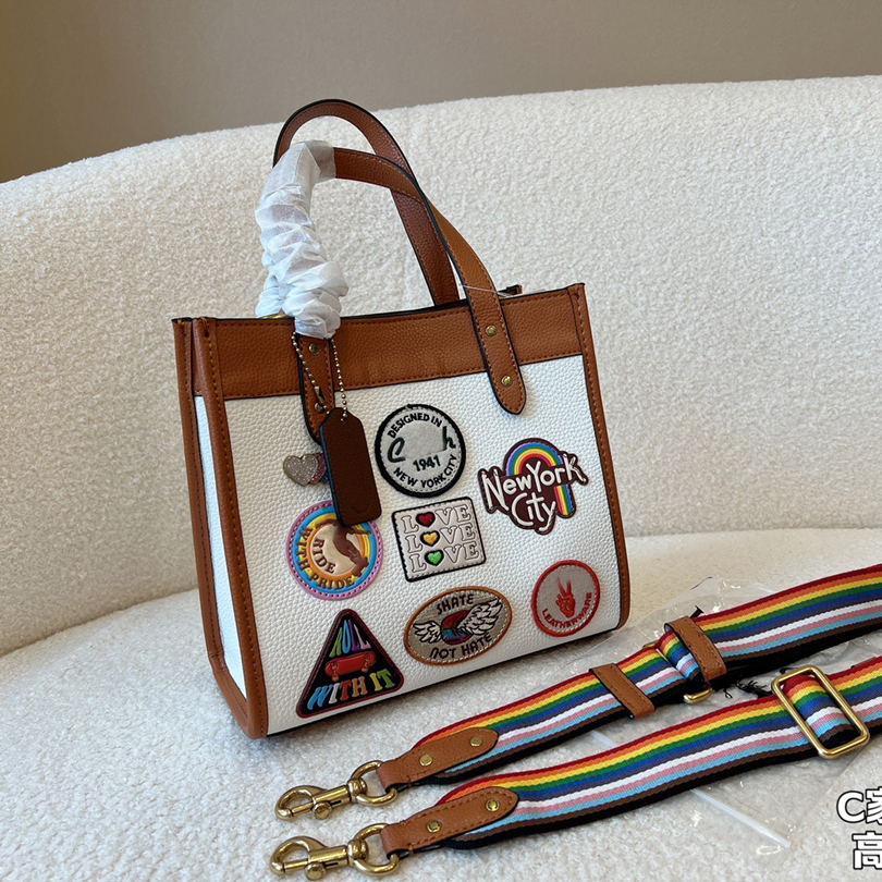 

Luxury Designer bag Shoulder Handbags C Quality High Fashion women wallets Clutch totes CrossBody cowhide Rainbow strap tote bags Ladies purse 5A handbag with logo